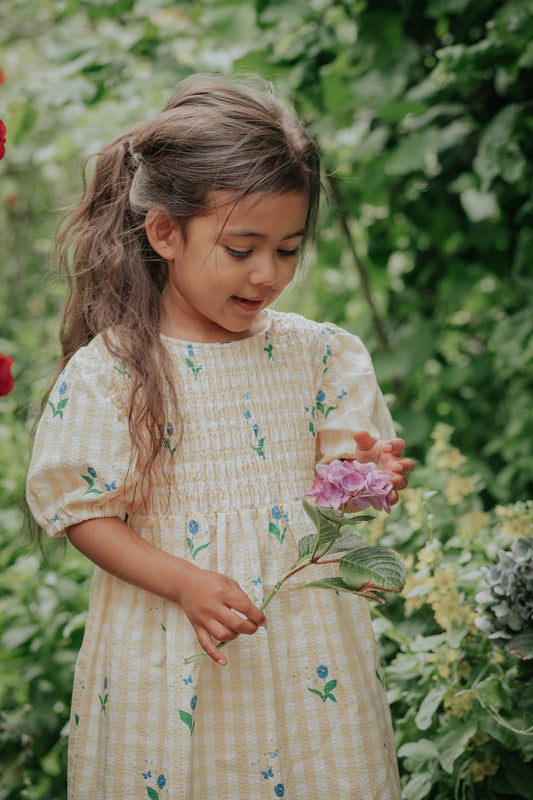 FLIINK AGNES FLOWER SS DRESS DRESS SUNLIGHT FLOWER AOP