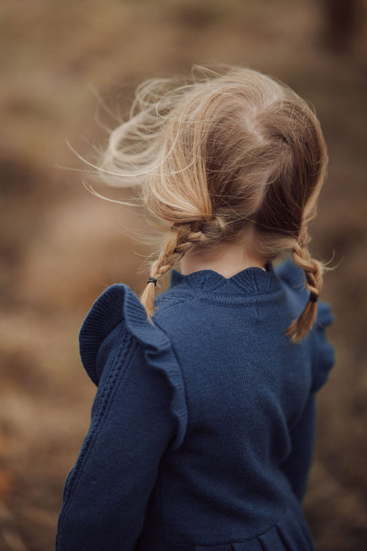 FLIINK ALILLY PEPLUM PULLOVER BLOUSE INSIGNIA BLUE