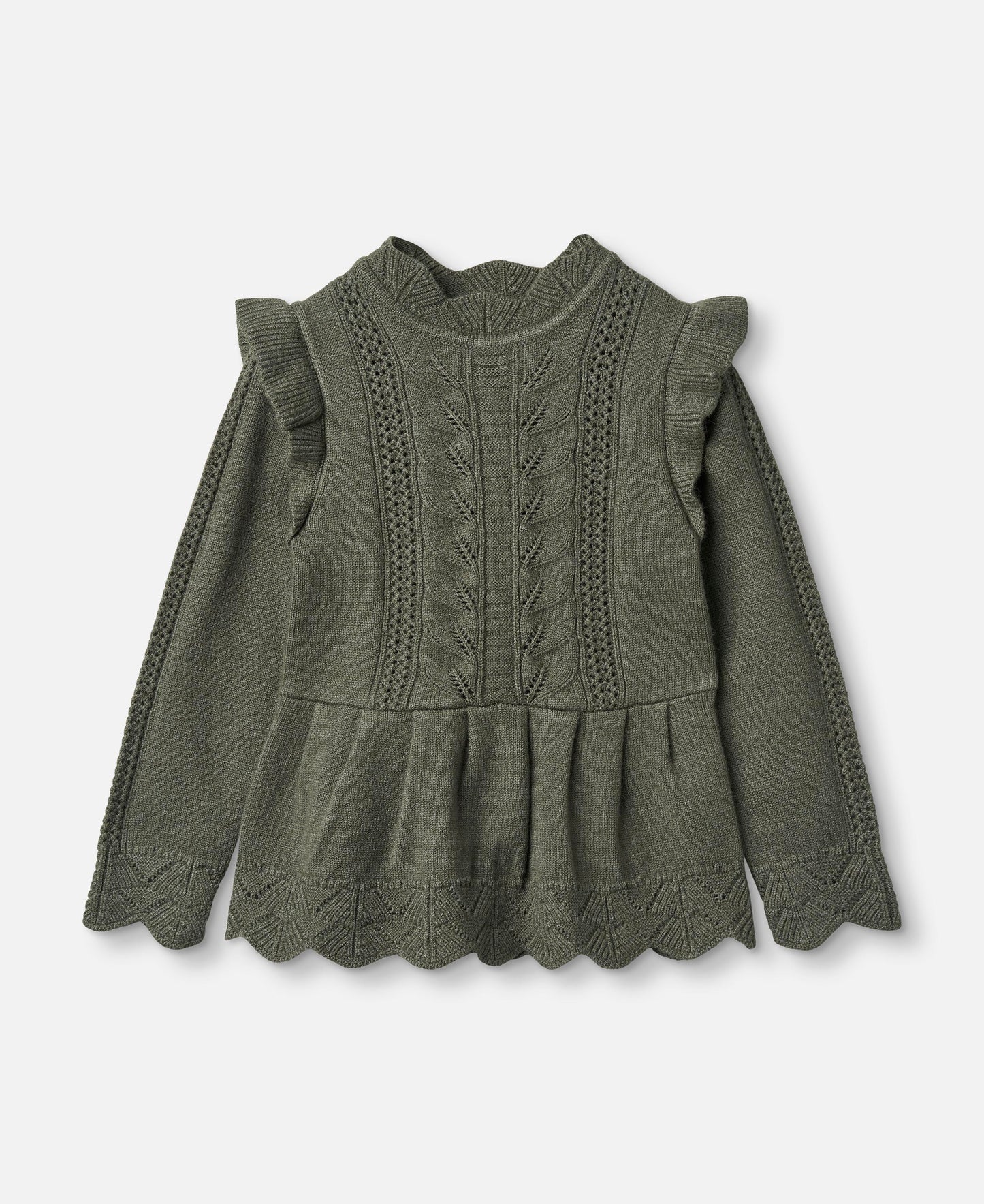 FLIINK ALILLY PEPLUM PULLOVER BLOUSE BEETLE
