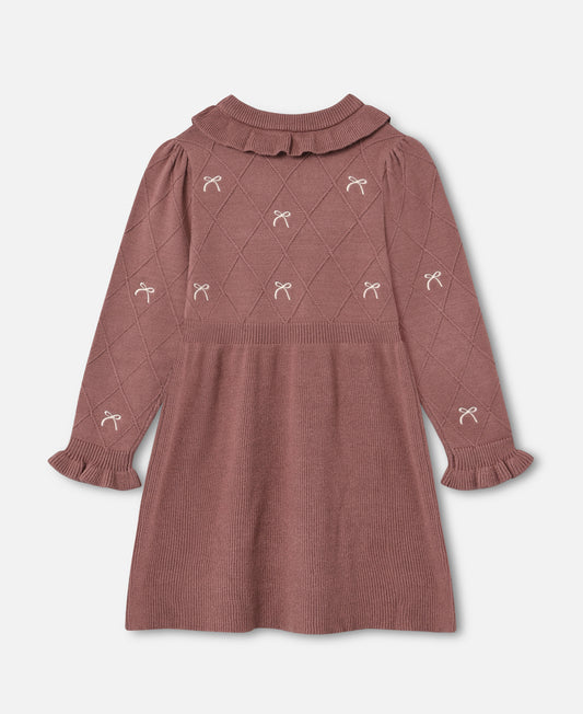 FLIINK ALON BOW DRESS DRESS ASH ROSE