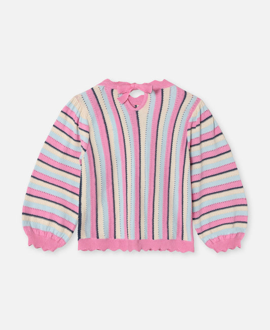 FLIINK BOWIE STRIPE LS BLOUSE BLOUSE SANDSHELL MULTI