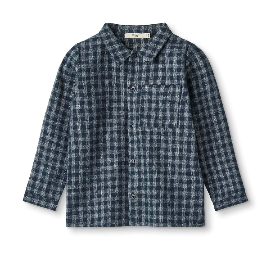 FLIINK CODA CHECK SHIRT SHIRT NAVY
