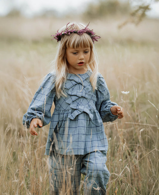 FLIINK CODY CHECK BLOUSE BLOUSE SLATE