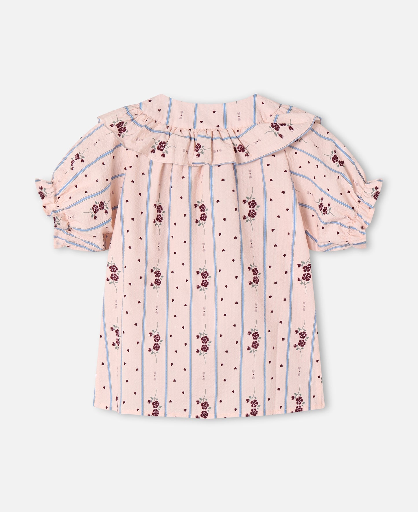 FLIINK COLOMBE SS BLOUSE BLOUSE CHALK PINK AOP