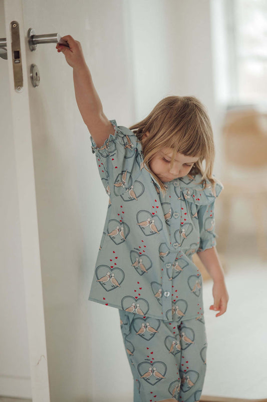 FLIINK COLOMBE SS BLOUSE BLOUSE DREAM BLUE AOP