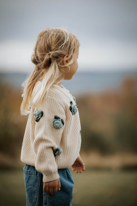 FLIINK COOL FLOWER CARDIGAN CARDIGAN SANDSHELL