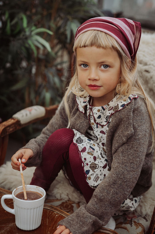 FLIINK COSY LS BLOUSE BLOUSE SANDSHELL AOP
