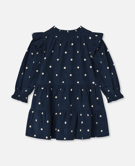 FLIINK DOLLY DOT DRESS DRESS INSIGNIA BLUE AOP