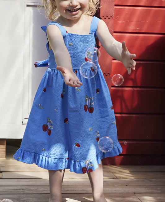 FLIINK ELMA STRAP DRESS DRESS MARINA BLUE AOP