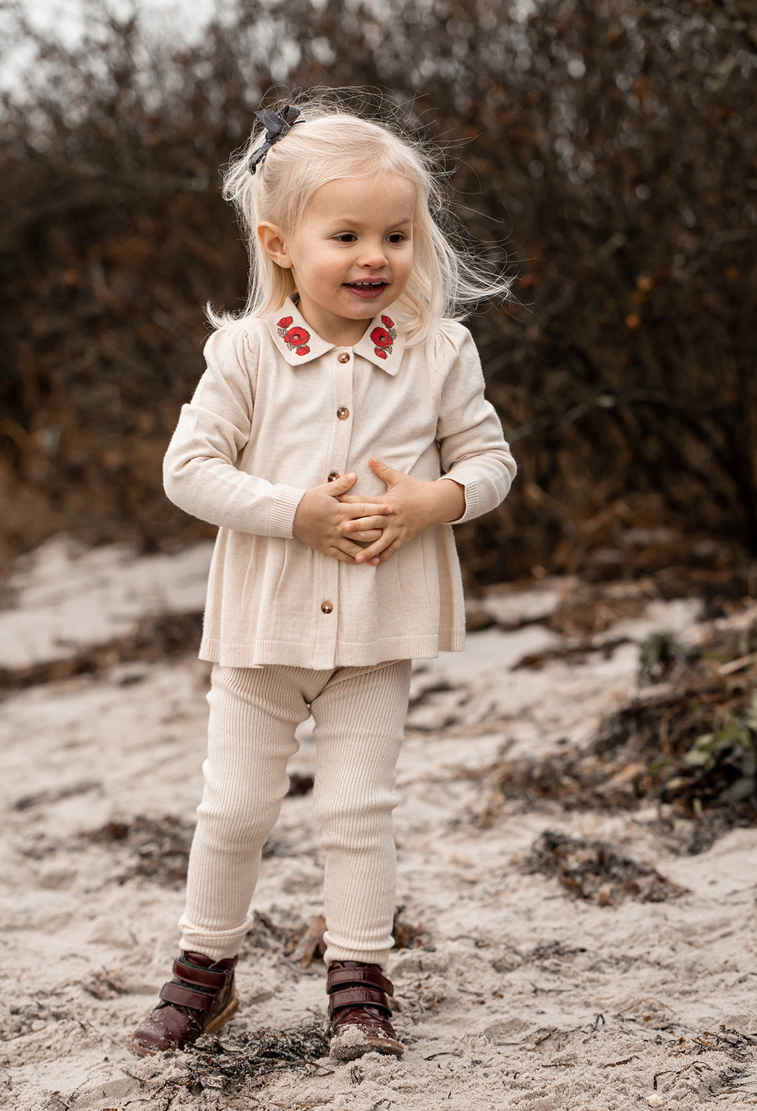 FLIINK EMMA CARDIGAN BLOUSE SANDSHELL