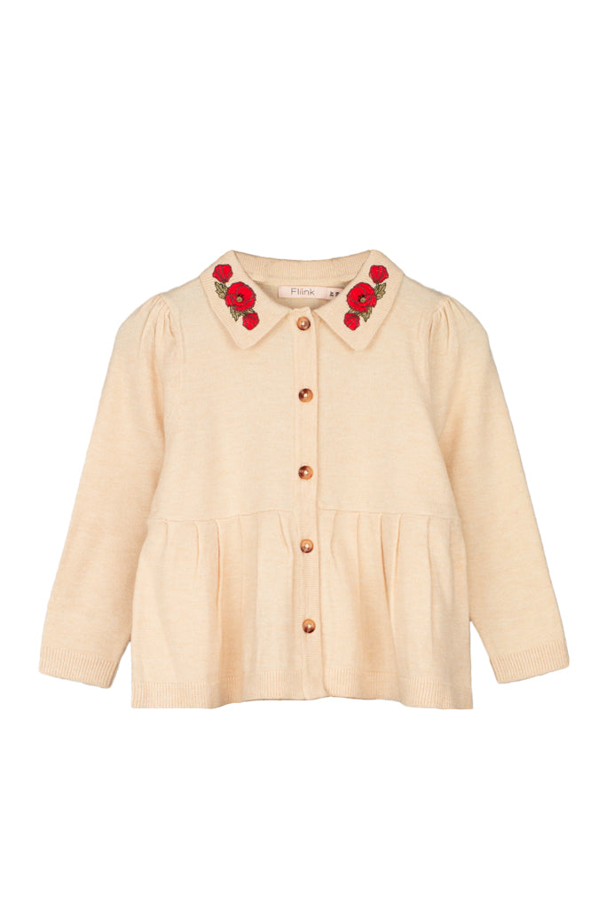 FLIINK EMMA CARDIGAN BLOUSE SANDSHELL