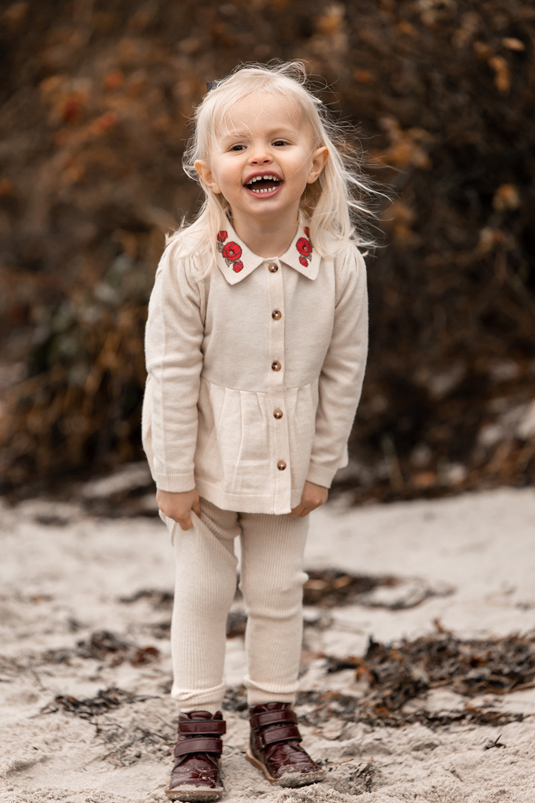 FLIINK EMMA CARDIGAN BLOUSE SANDSHELL