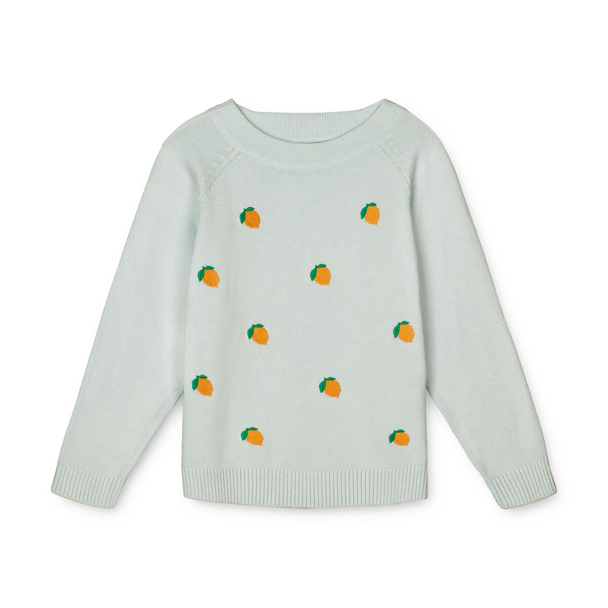 FAVO EMBR. KNIT PULLOVER BALLAD BLUE/SUNFLOWER LEMONS FLIINK