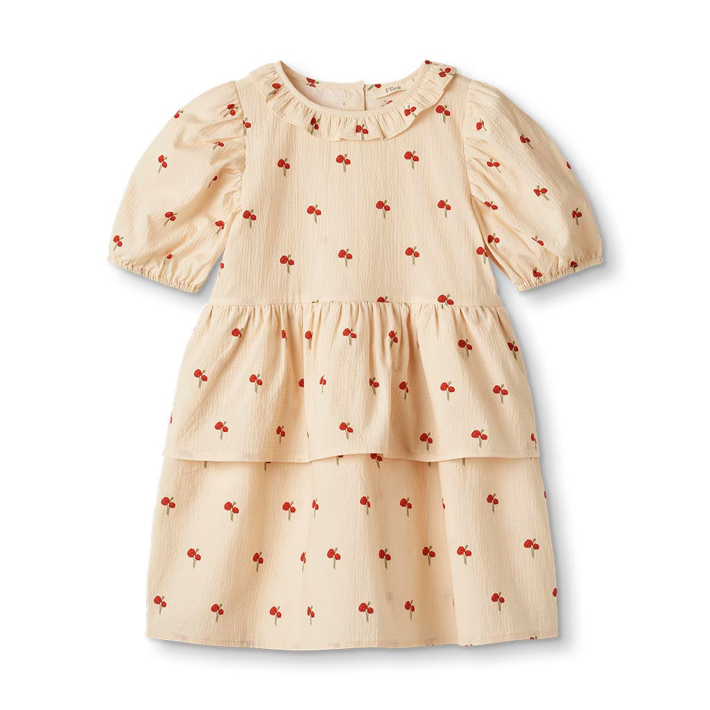 FLIINK FLOWER SS RUFFLE DRESS DRESS SANDSHELL