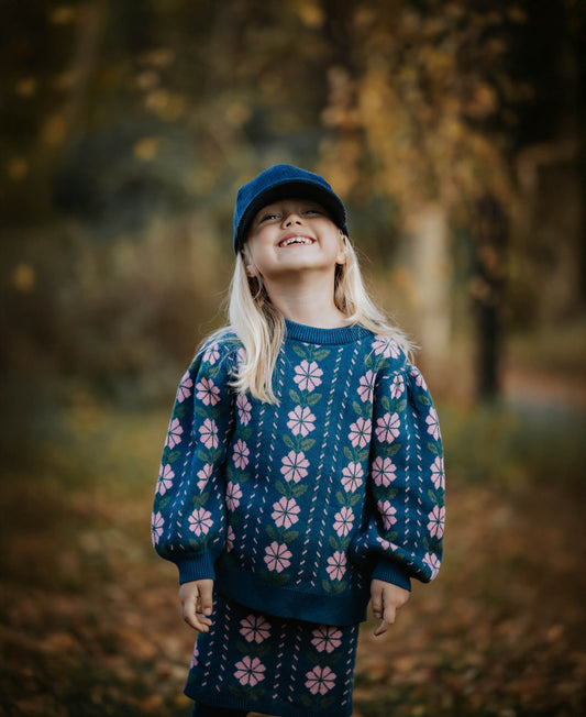 FLIINK GARDEN KNIT BLOUSE BLOUSE INSIGNIA BLUE