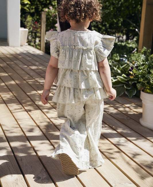 FLIINK HARPER RUFFLE PANT PANT AQUA GRAY