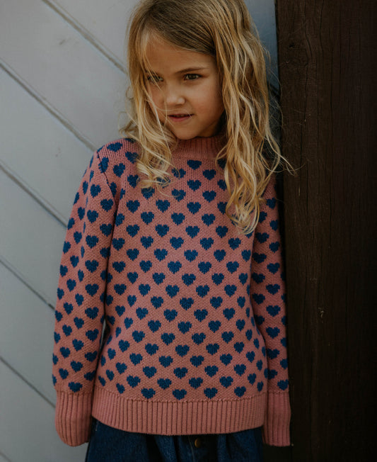 FLIINK JANIE HEART PULLOVER PULLOVER ASH ROSE