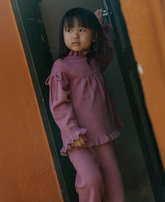 FLIINK KINO LS KNIT BLOUSE BLOUSE ASH ROSE