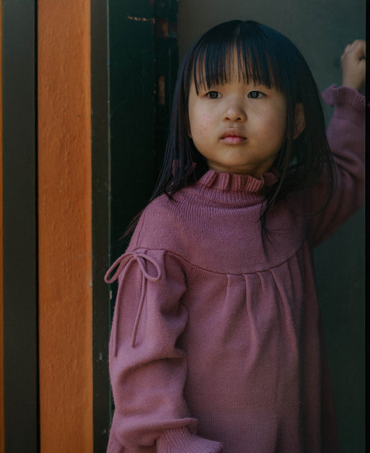 FLIINK KINO LS KNIT DRESS DRESS ASH ROSE