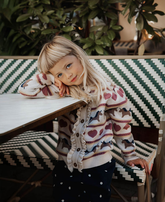 FLIINK KINO LS MULTI CARDIGAN CARDIGAN SANDSHELL