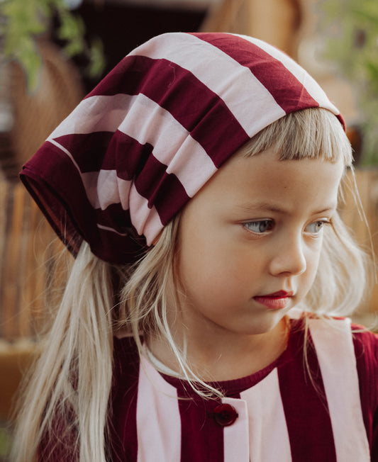FLIINK KOTA SCARF SCARF CHALK PINK/BURGUNDY STRIPE