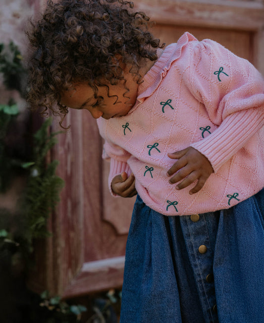 FLIINK LUCIE BOW PULLOVER PULLOVER CANDY PINK