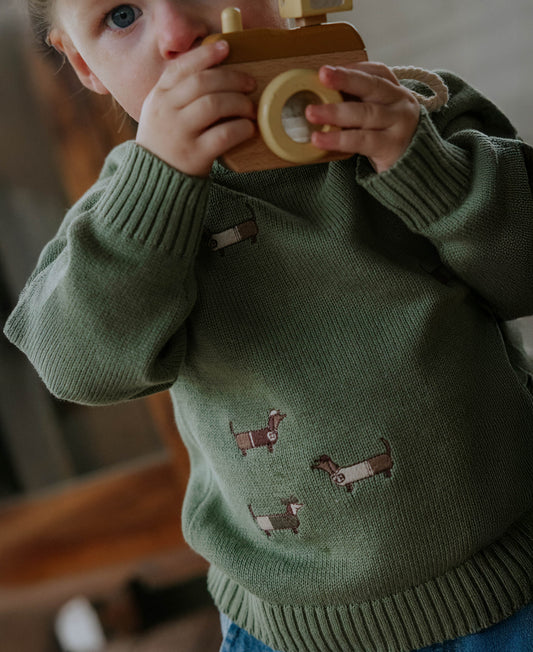 FLIINK MAHDI DOG PULLOVER PULLOVER HEDGE GREEN