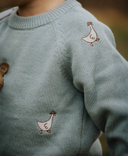 FLIINK MAHDI KNIT PULLOVER PULLOVER SLATE