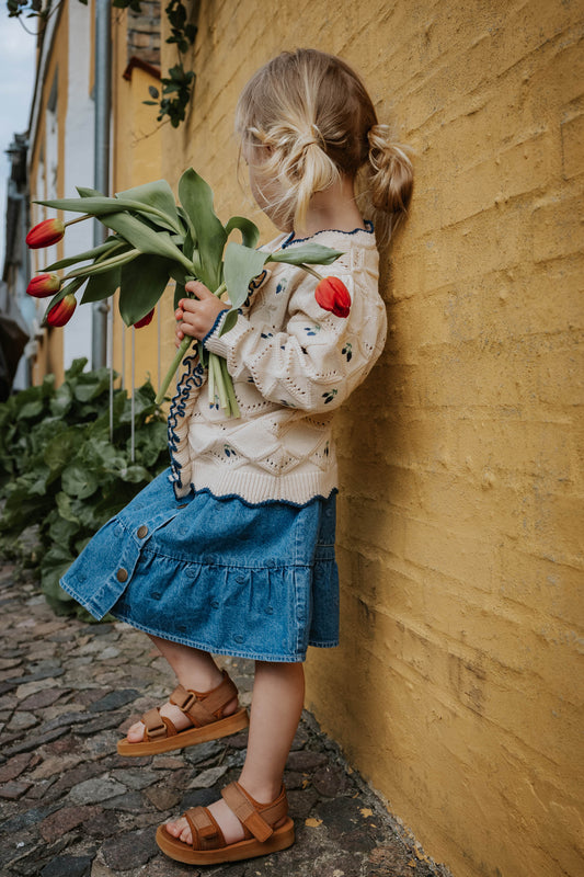 FLIINK MELA RUFFLE CARDIGAN CARDIGAN SANDSHELL