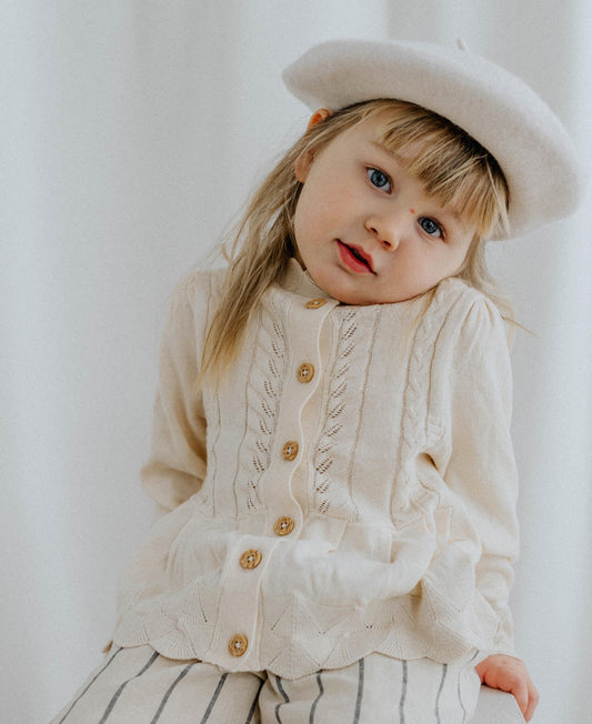 FLIINK OMA LS CARDIGAN CARDIGAN SANDSHELL