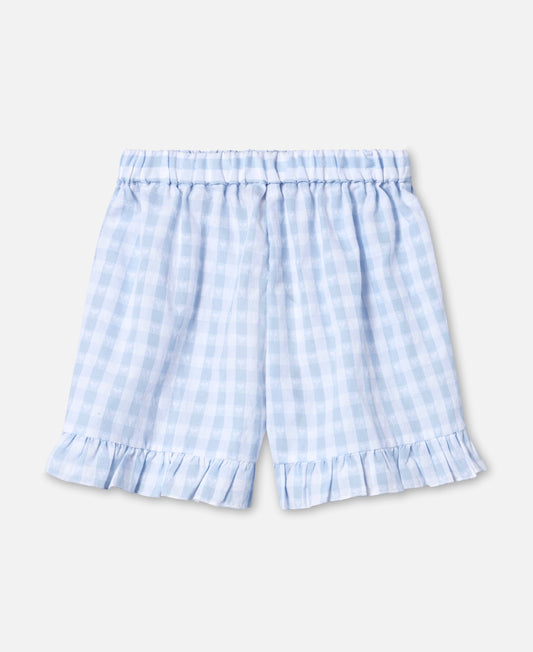 FLIINK PARI RUFFLE SHORTS SHORTS DREAM BLUE CHECK