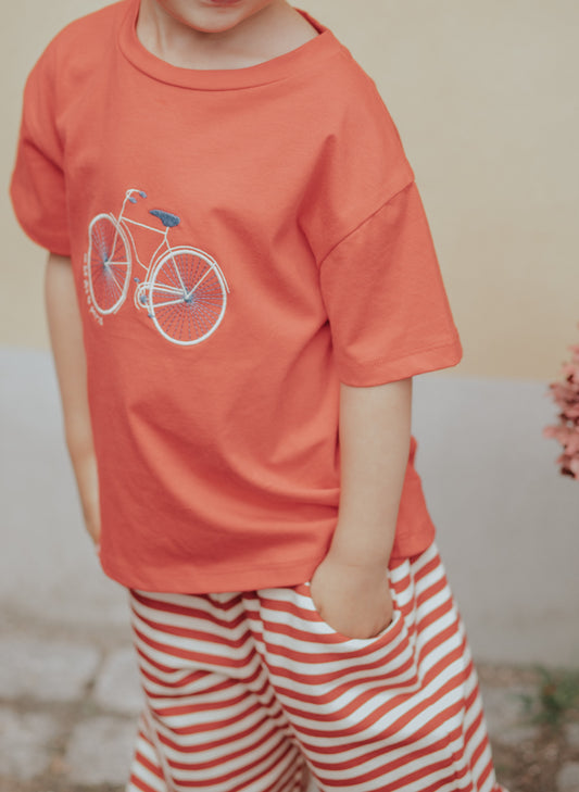 FLIINK SOMMER BIKE T-SHIRT T-SHIRT POMPEIAN RED