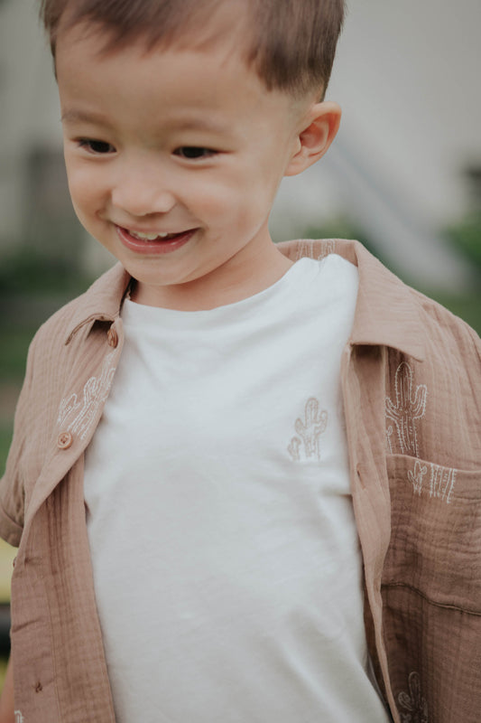 FLIINK SOMMER CACTUS T-SHIRT T-SHIRT CLOUD DANCER