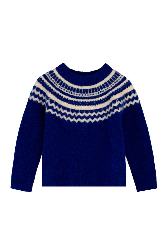 FLIINK STAR PULLOVER PULLOVER MAZERINE BLUE NORDIC PATTERN