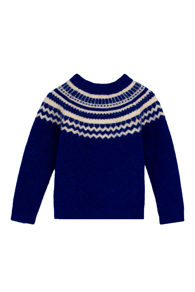 FLIINK STAR PULLOVER PULLOVER MAZERINE BLUE NORDIC PATTERN