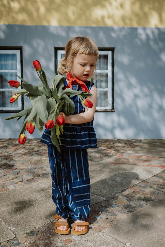 FLIINK VIRA SL TOP BLOUSE INSIGNIA BLUE / SANDSHELL