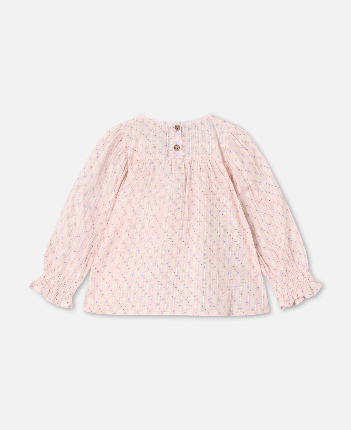 FLIINK ZORRO LS BOW BLOUSE BLOUSE CHALK PINK CHECK AOP