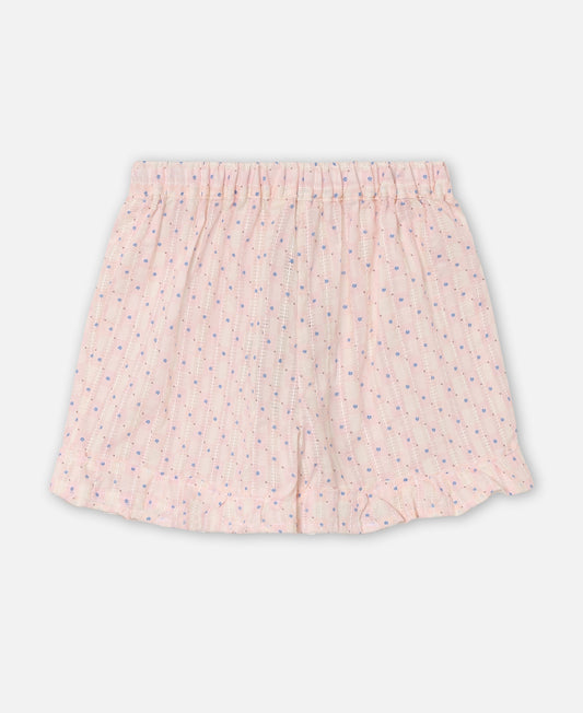 FLIINK ZORRO RUFFLE SHORTS SHORTS CHALK PINK CHECK AOP