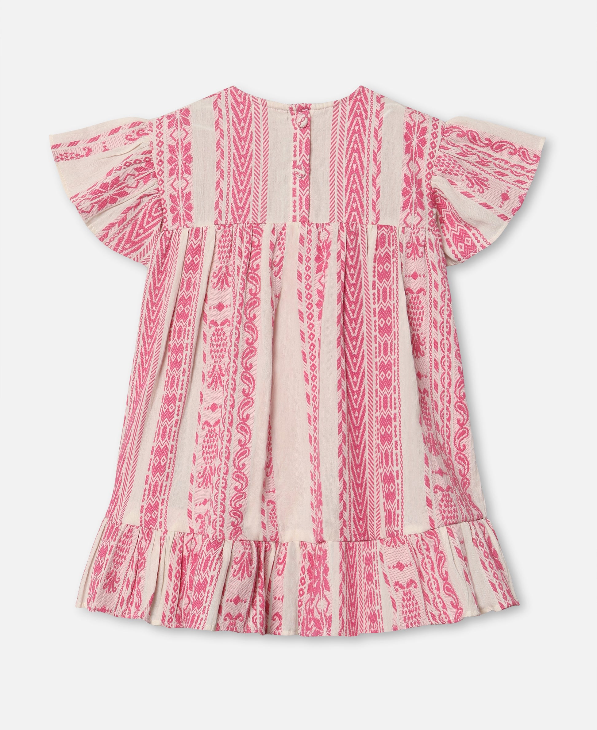FLIINK ADDIE DRESS DRESS CLOUD DANCER PINK STRIPE