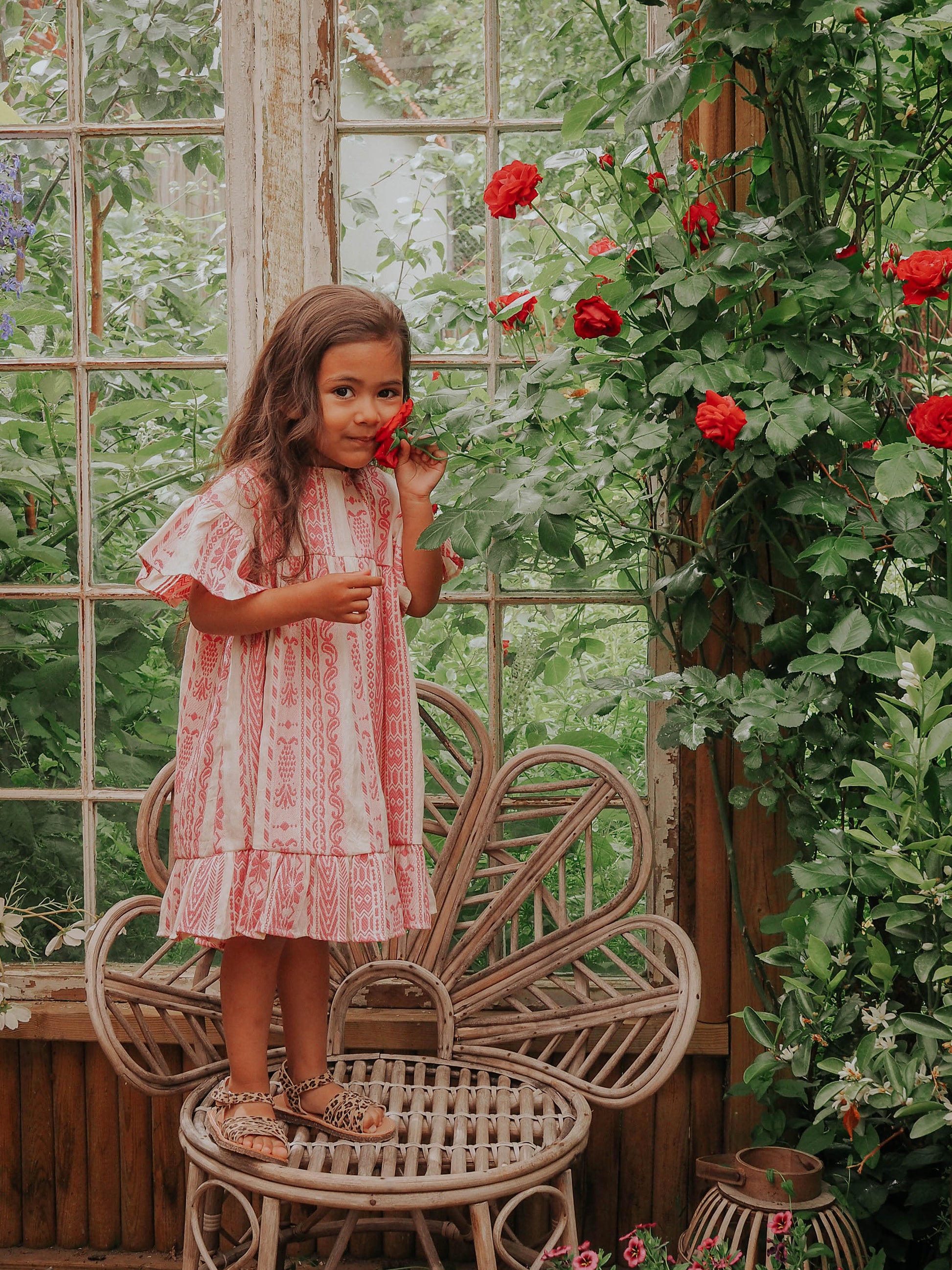 FLIINK ADDIE DRESS DRESS CLOUD DANCER PINK STRIPE