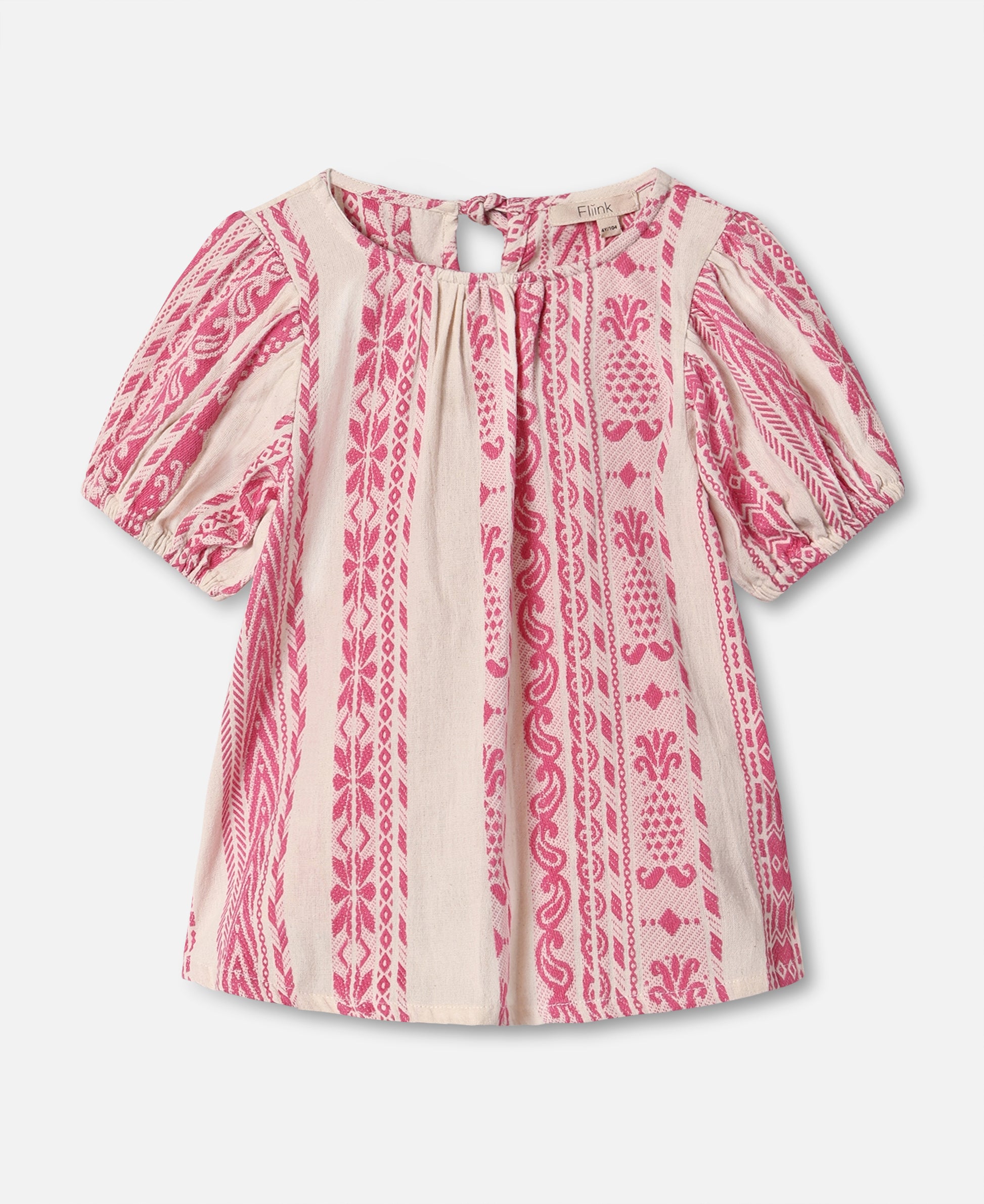 FLIINK ADDIE SS BLOUSE BLOUSE CLOUD DANCER PINK STRIPE