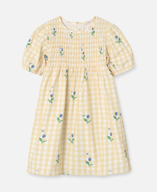 FLIINK AGNES FLOWER SS DRESS DRESS SUNLIGHT FLOWER AOP