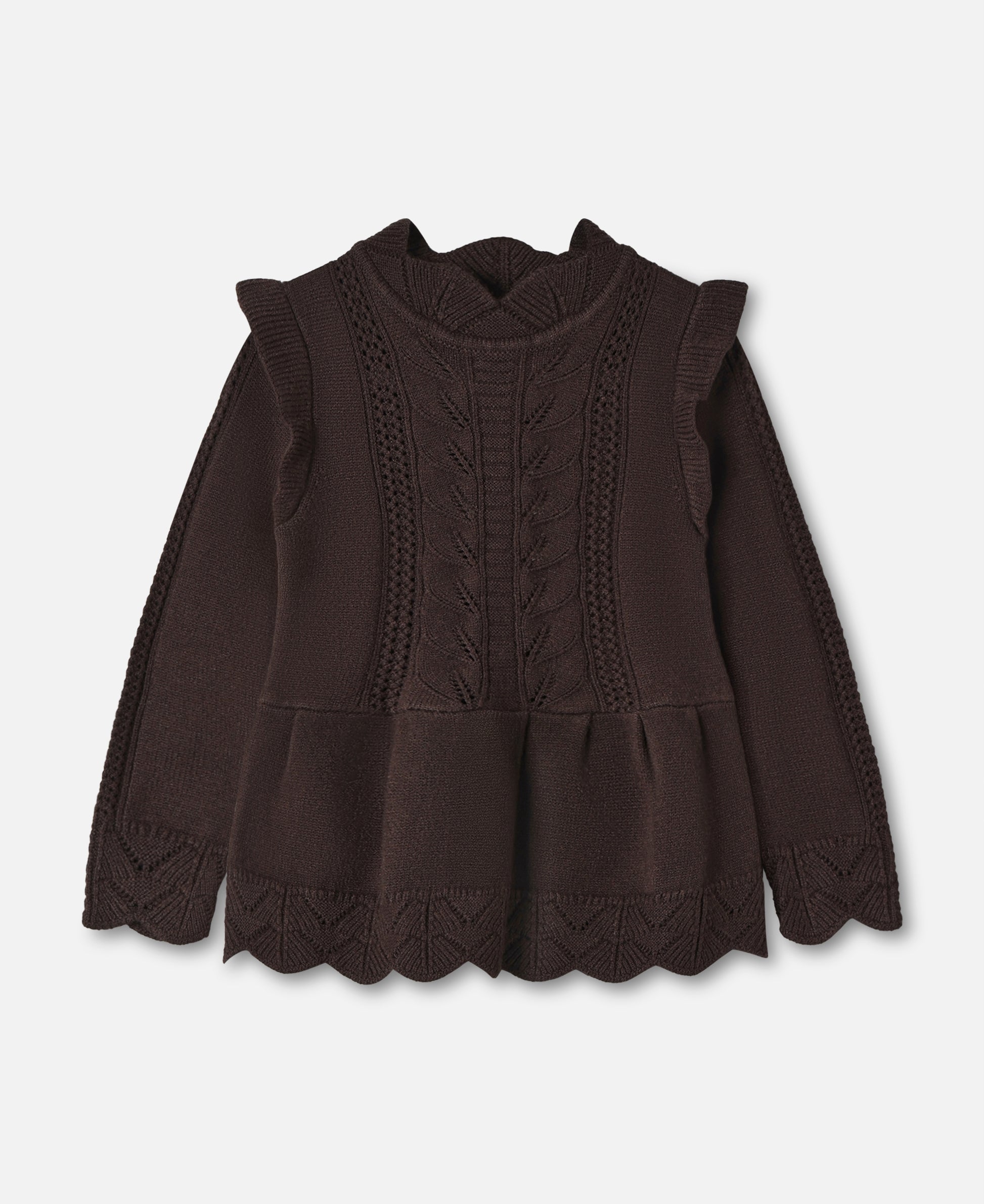 FLIINK ALILLY PEPLUM PULLOVER BLOUSE COFFEE BEAN