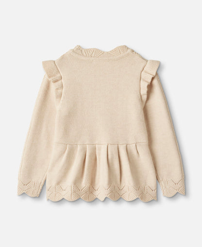 FLIINK ALILLY PEPLUM PULLOVER BLOUSE SANDSHELL
