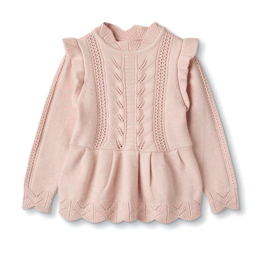 FLIINK ALILLY PEPLUM PULLOVER PULLOVER PEACH WHIP