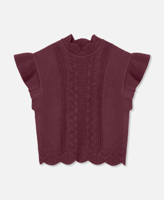 FLIINK ALILLY WIDE VEST VEST BURGENDY