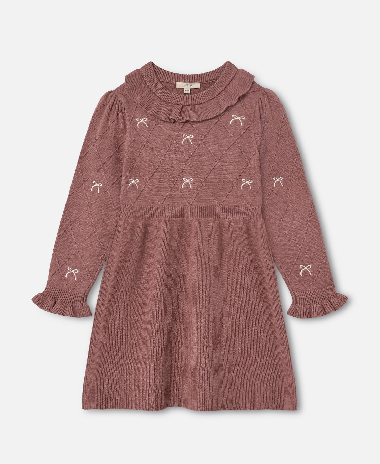 FLIINK ALON BOW DRESS DRESS ASH ROSE