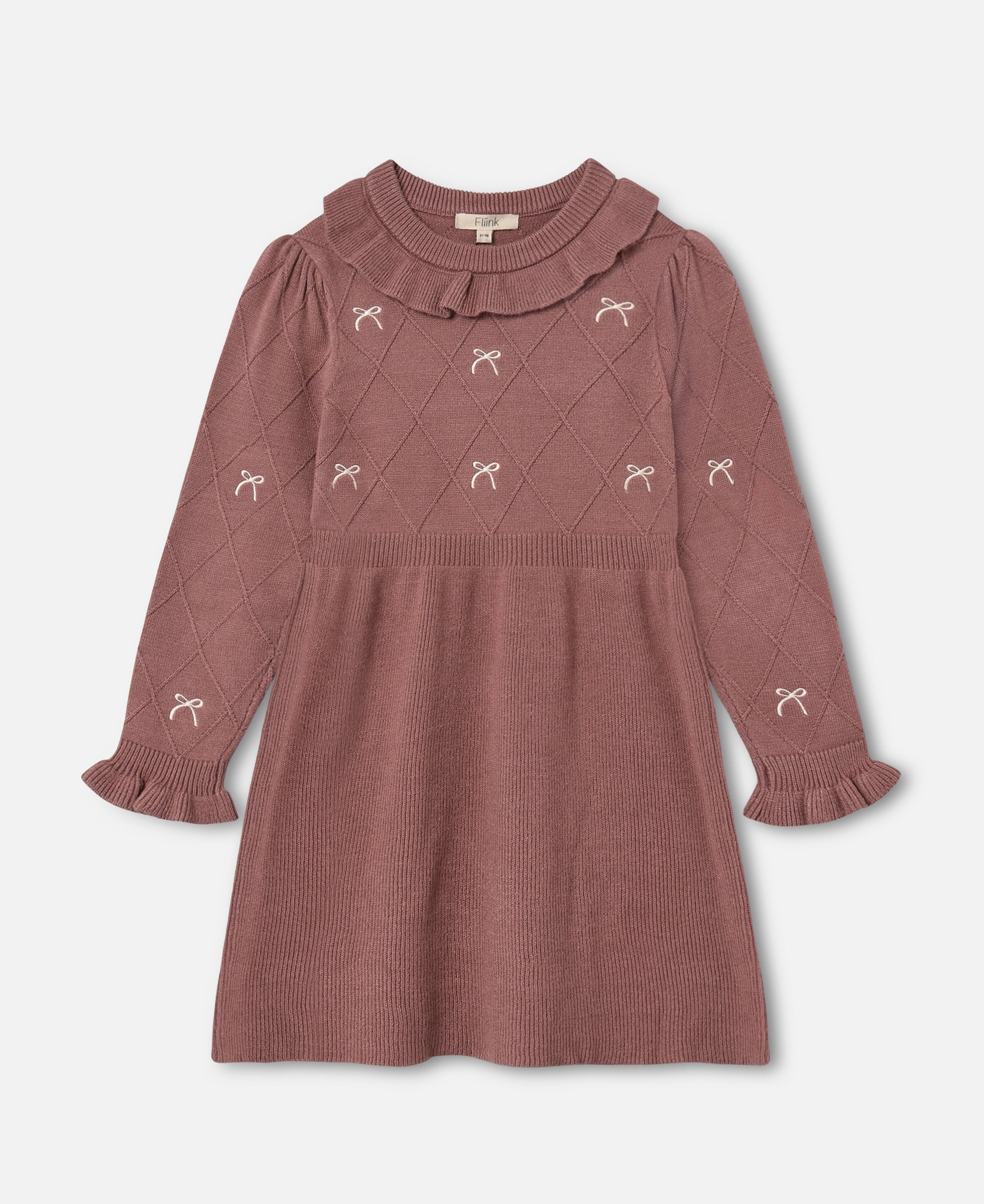 FLIINK ALON BOW DRESS DRESS ASH ROSE