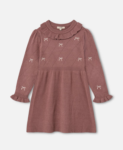 FLIINK ALON BOW DRESS DRESS ASH ROSE