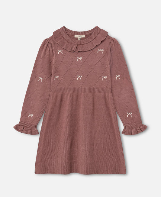 FLIINK ALON BOW DRESS DRESS ASH ROSE